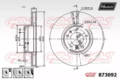 Тормозной диск MAXTECH 873092.6980