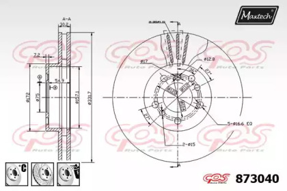 Тормозной диск MAXTECH 873040.6880