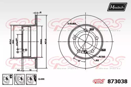 Тормозной диск MAXTECH 873038.6980