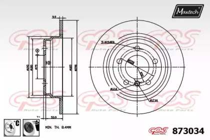 Тормозной диск MAXTECH 873034.6060