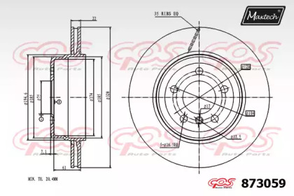 Тормозной диск MAXTECH 873059.0000