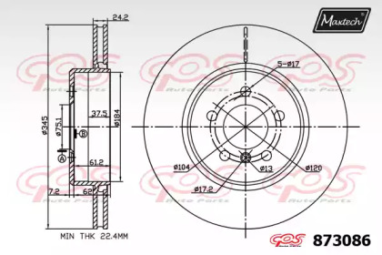 Тормозной диск MAXTECH 873086.0000