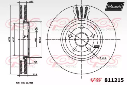 Тормозной диск MAXTECH 811215.0000