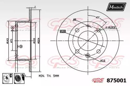 Тормозной диск MAXTECH 875001.6060