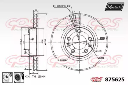 Тормозной диск MAXTECH 875625.6060