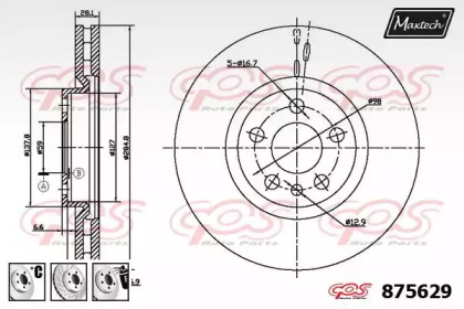 Тормозной диск MAXTECH 875629.6880