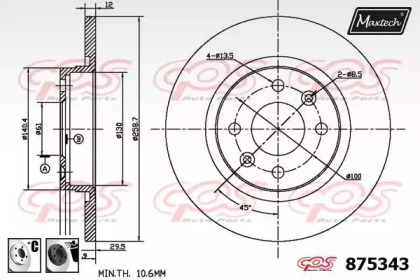 Тормозной диск MAXTECH 875343.6060