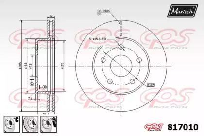 Тормозной диск MAXTECH 817010.6880