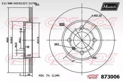 Тормозной диск MAXTECH 873006.0000