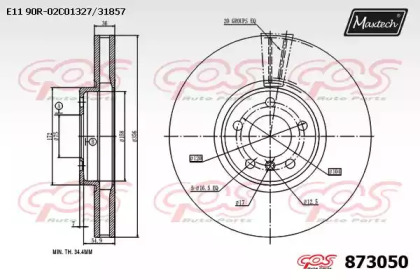 Тормозной диск MAXTECH 873050.0000