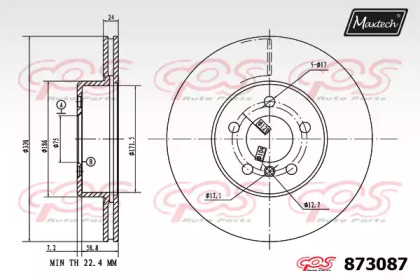 Тормозной диск MAXTECH 873087.0000