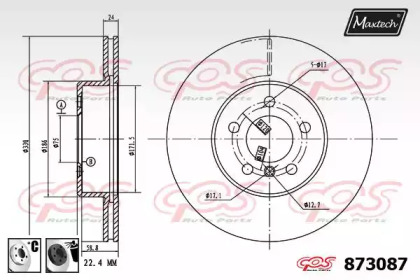 Тормозной диск MAXTECH 873087.6060