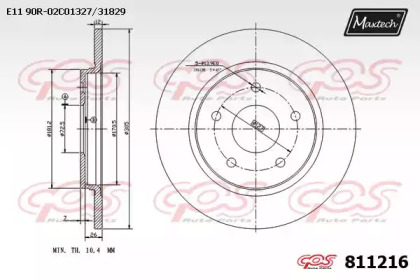 Тормозной диск MAXTECH 811216.0000