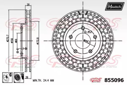 Тормозной диск MAXTECH 855096.6060