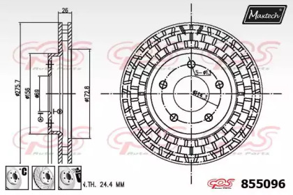 Тормозной диск MAXTECH 855096.6980