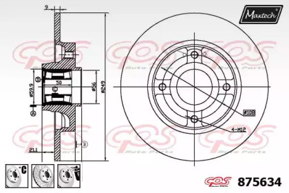 Тормозной диск MAXTECH 875634.6885