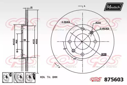 Тормозной диск MAXTECH 875603.6880