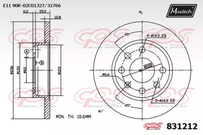 Тормозной диск MAXTECH 831212.0000