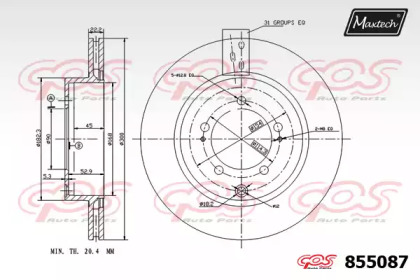 Тормозной диск MAXTECH 855087.0000