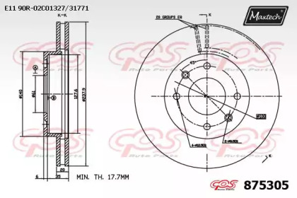 Тормозной диск MAXTECH 875305.0000