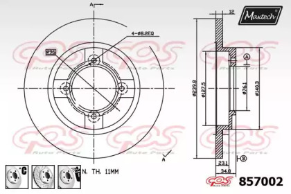 Тормозной диск MAXTECH 857002.6880