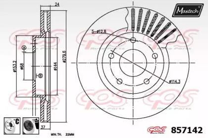 Тормозной диск MAXTECH 857142.6060