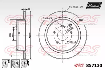 Тормозной диск MAXTECH 857130.6880