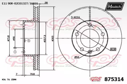 Тормозной диск MAXTECH 875314.0000