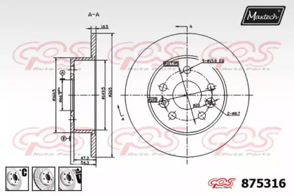 Тормозной диск MAXTECH 875316.6880