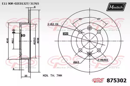 Тормозной диск MAXTECH 875302.0000