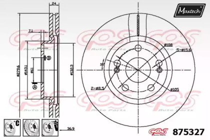 Тормозной диск MAXTECH 875327.6980