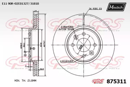 Тормозной диск MAXTECH 875311.0000