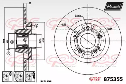 Тормозной диск MAXTECH 875355.6885