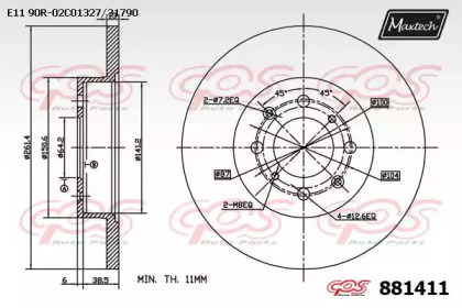 Тормозной диск MAXTECH 881411.0000