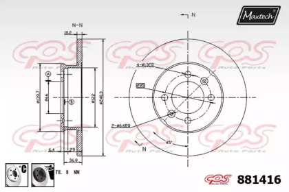 Тормозной диск MAXTECH 881416.6060