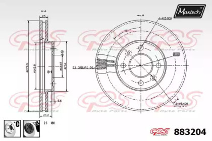 Тормозной диск MAXTECH 883204.6060