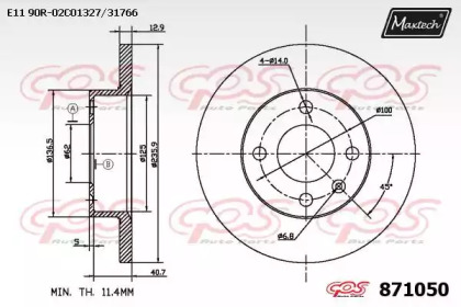 Тормозной диск MAXTECH 871050.0000