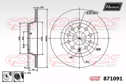 Тормозной диск MAXTECH 871091.6060