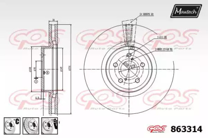 Тормозной диск MAXTECH 863314.6880