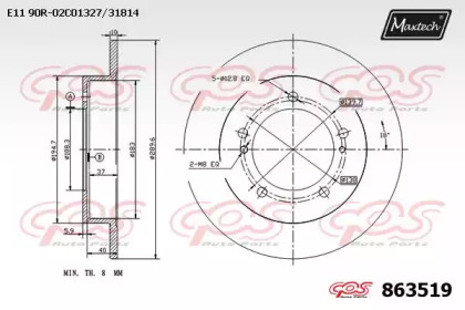 Тормозной диск MAXTECH 863519.0000