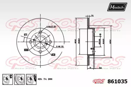 Тормозной диск MAXTECH 861035.6980