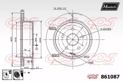 Тормозной диск MAXTECH 861087.6060