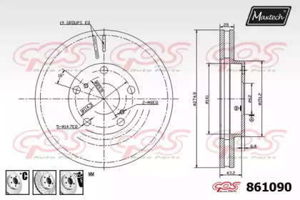 Тормозной диск MAXTECH 861090.6980