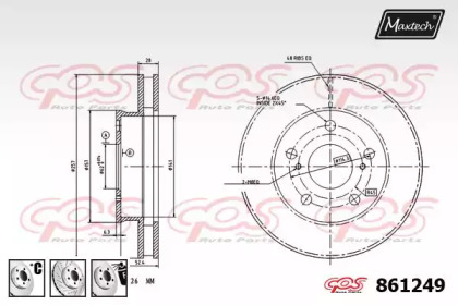 Тормозной диск MAXTECH 861249.6880