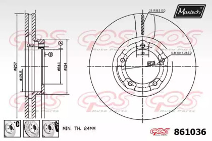 Тормозной диск MAXTECH 861036.6880