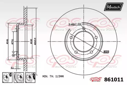 Тормозной диск MAXTECH 861011.6980