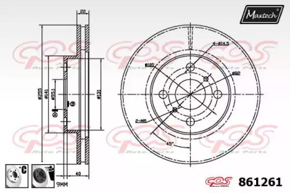 Тормозной диск MAXTECH 861261.6060