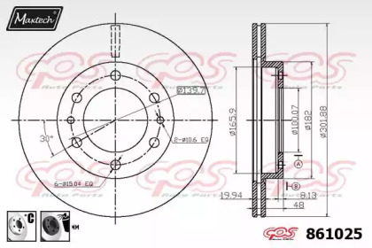 Тормозной диск MAXTECH 861025.6060