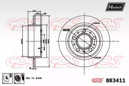 Тормозной диск MAXTECH 883411.6060