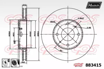 Тормозной диск MAXTECH 883415.6060